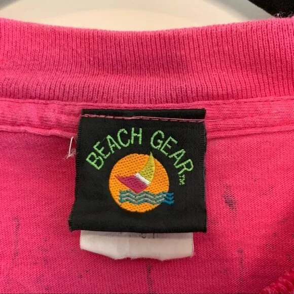 Vintage Y2K Beach Gear Pink T Shirt Size Large - Picture 5 of 8